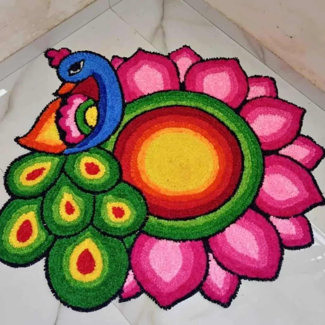 Mat for Diwali, Non-Slip Deepawali & Home Decor Item Mandir, Pooja, Dhanteras, Festival Decoration Items for Entrance & Floor