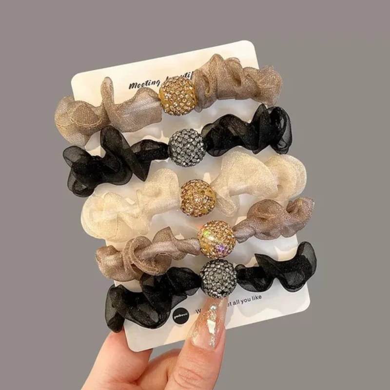 💕Elegant crystal mesh hair 8 bands