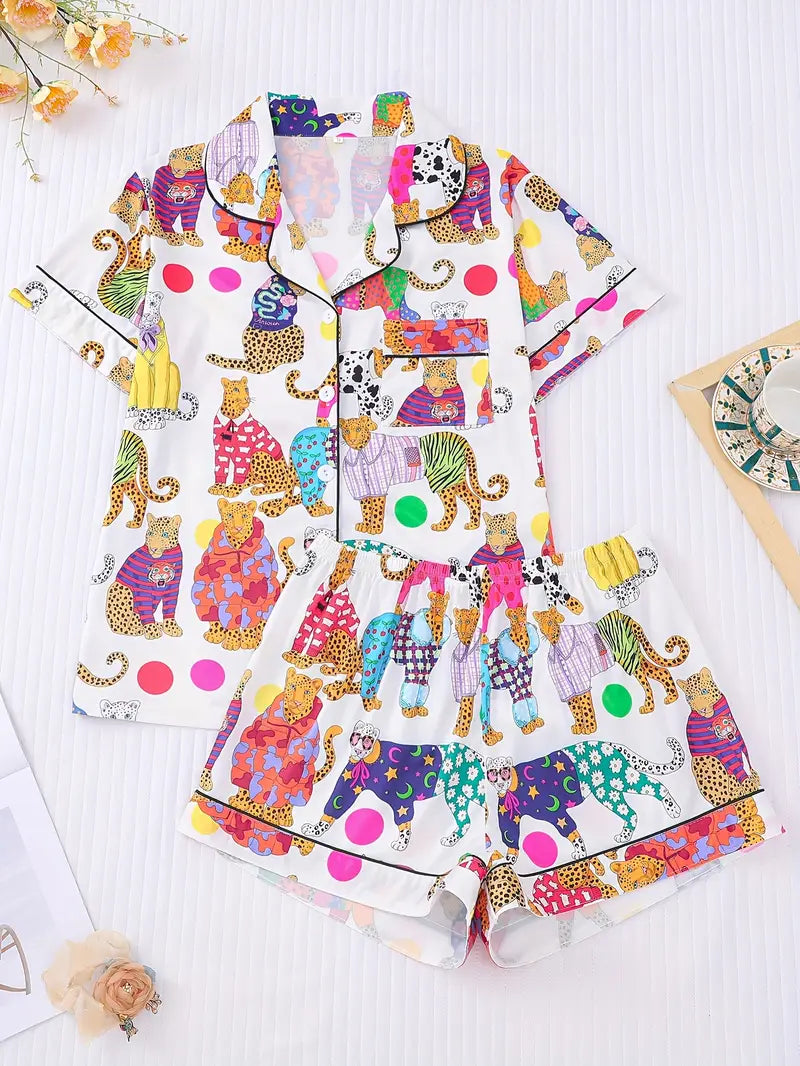 Women's Wearable 2pcs Pajama Set, Beautiful and Fashionable Holiday Party Pajamas,