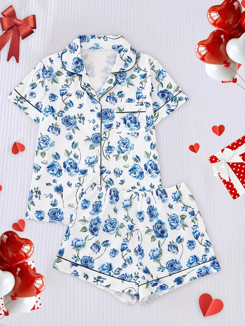 Women's Wearable 2pcs Pajama Set, Beautiful and Fashionable Holiday Party Pajamas,