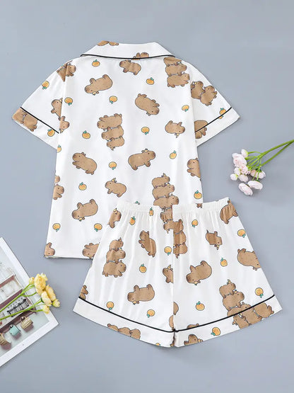 Women's Wearable 2pcs Pajama Set, Beautiful and Fashionable Holiday Party Pajamas,