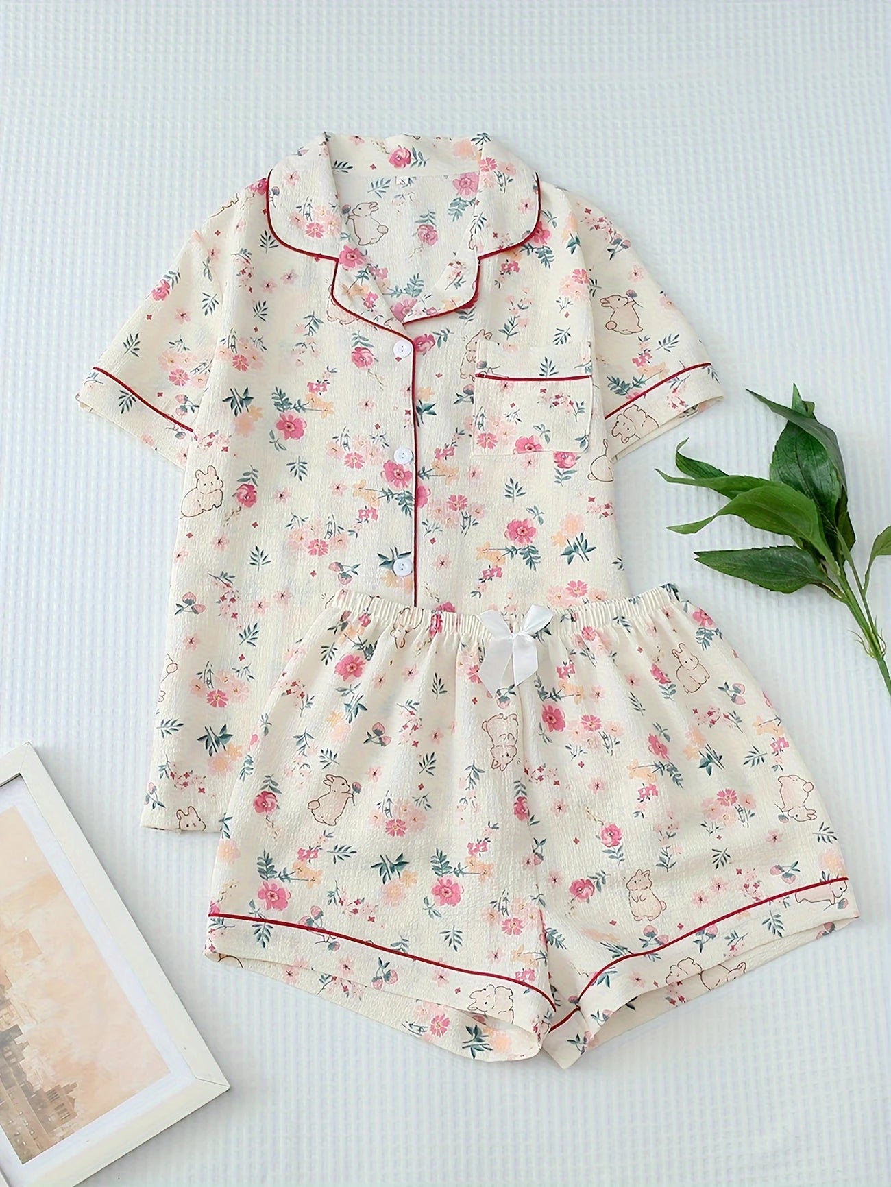 Women's Wearable 2pcs Pajama Set, Beautiful and Fashionable Holiday Party Pajamas,