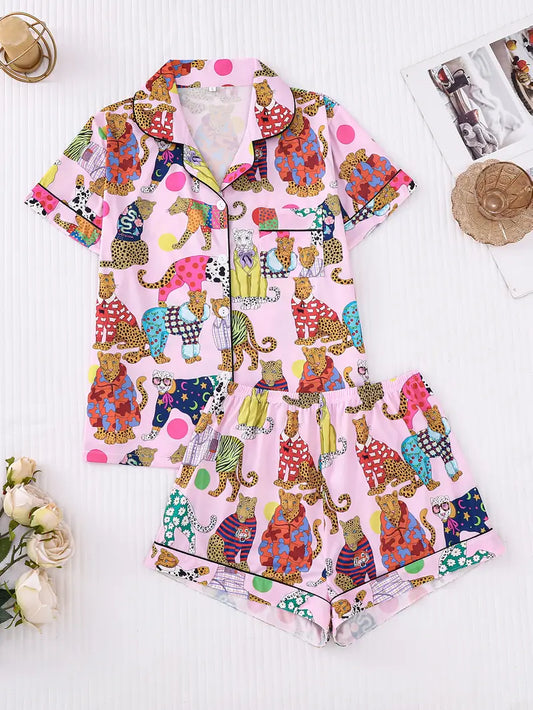 Women's Wearable 2pcs Pajama Set, Beautiful and Fashionable Holiday Party Pajamas,