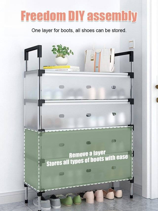 Space Saving Multi-Layer Dustproof Shoe Rack