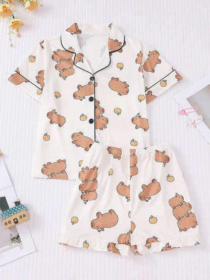 Women's Wearable 2pcs Pajama Set, Beautiful and Fashionable Holiday Party Pajamas,